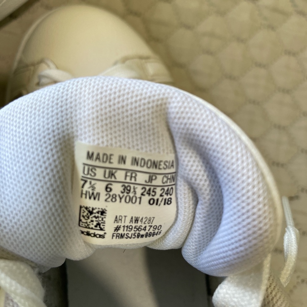 adidas Originals White Sneakers with Black Stripes - Picture 2 of 7